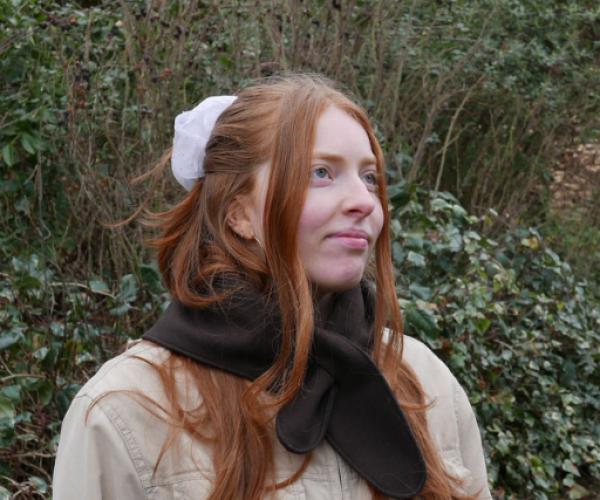 chouchou plumetis + midi marron de près + côté